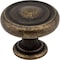 Jeffrey Alexander 1-1/4" Diameter Distressed Antique Brass Bremen 1 Cabinet Knob 117ABM-D - alternate 1